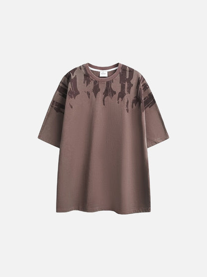 Abstract Drip Print Oversized T-Shirt