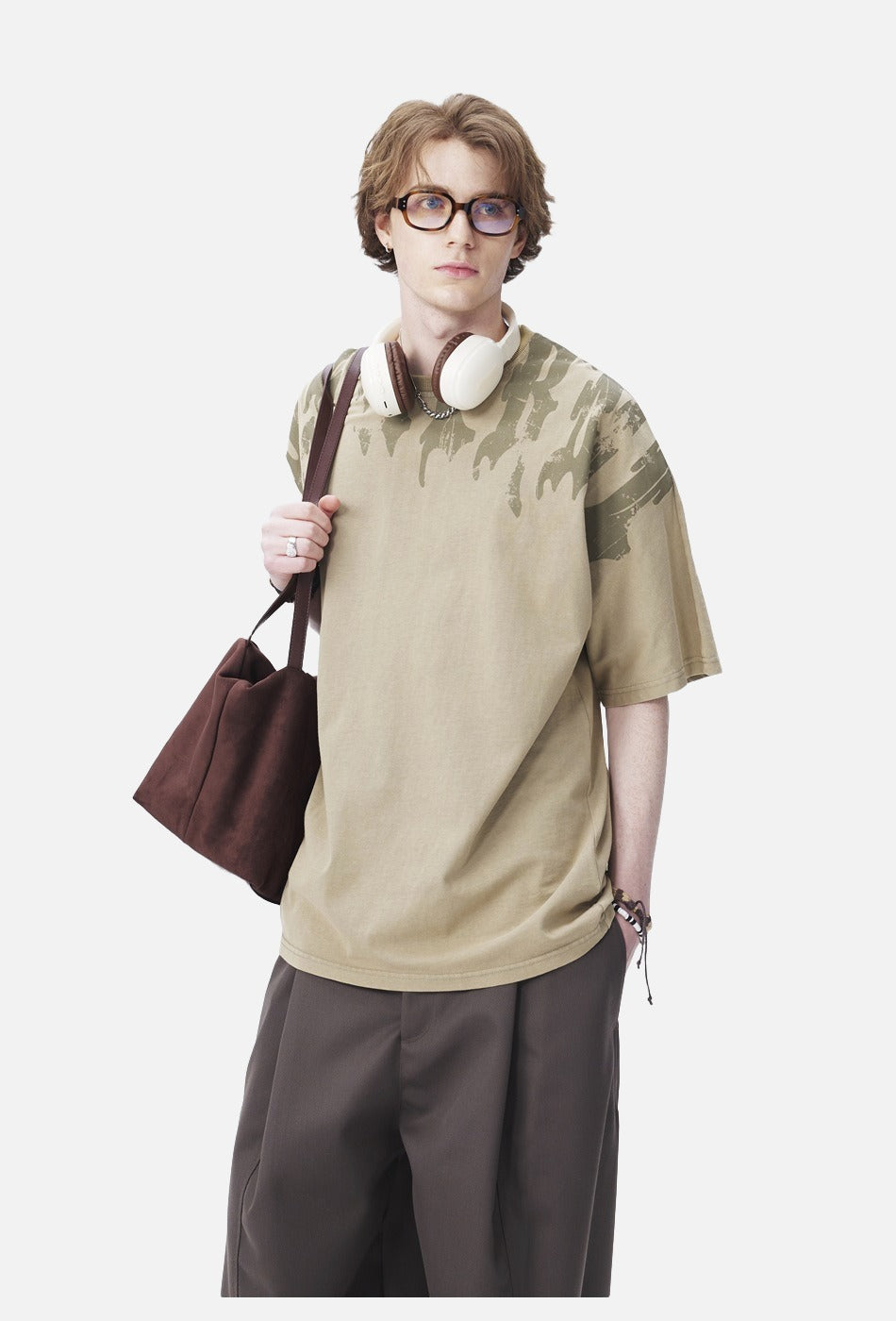 Abstract Drip Print Oversized T-Shirt