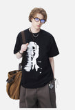Distorted Face Graphic Oversized T-Shirt