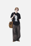 Distorted Face Graphic Oversized T-Shirt