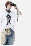 Distorted Face Graphic Oversized T-Shirt