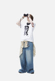 Distorted Face Graphic Oversized T-Shirt