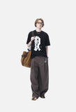 Distorted Face Graphic Oversized T-Shirt
