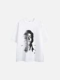 Distorted Face Graphic Oversized T-Shirt