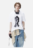Distorted Face Graphic Oversized T-Shirt