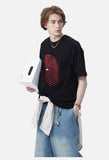 Circular Red Text Graphic T-Shirt