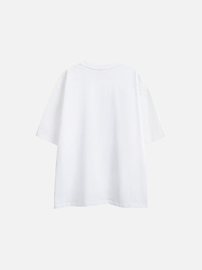 Circular Red Text Graphic T-Shirt