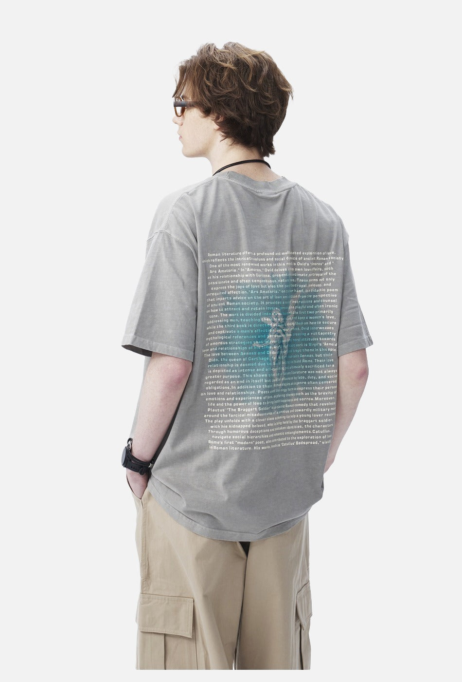 Bold Academic Text Block Oversized T-Shirt