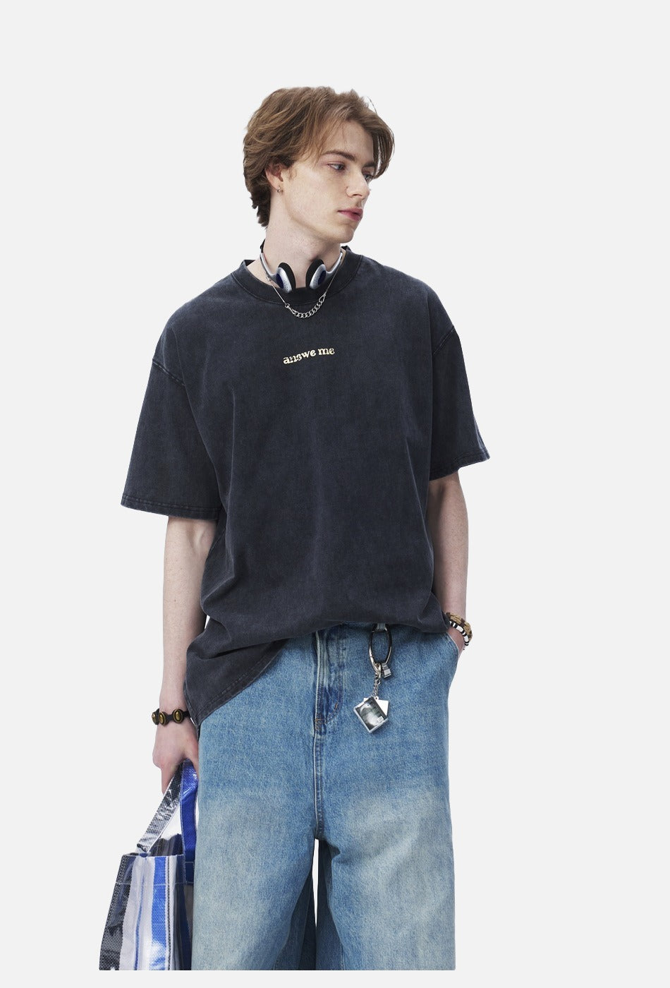 Bold Academic Text Block Oversized T-Shirt