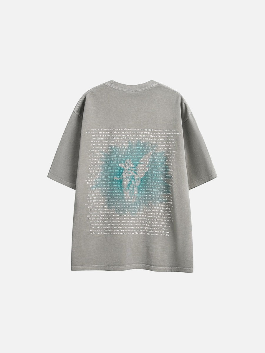 Bold Academic Text Block Oversized T-Shirt