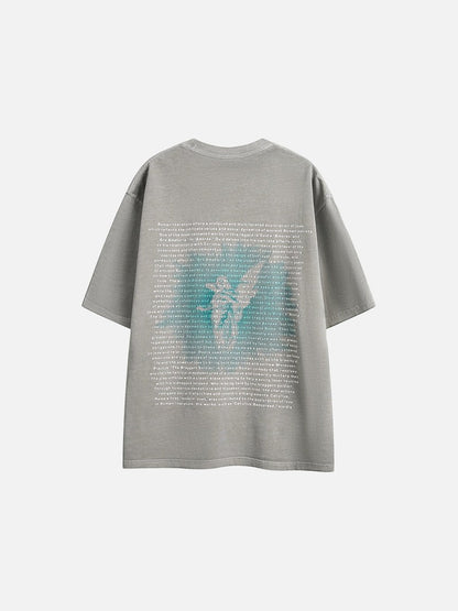 Bold Academic Text Block Oversized T-Shirt