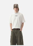 Bold Text Statement Mock Neck T-Shirt