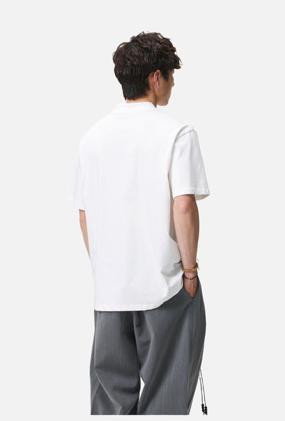 Rust Mock Neck Graphic Tee