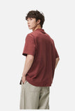 Rust Mock Neck Graphic Tee