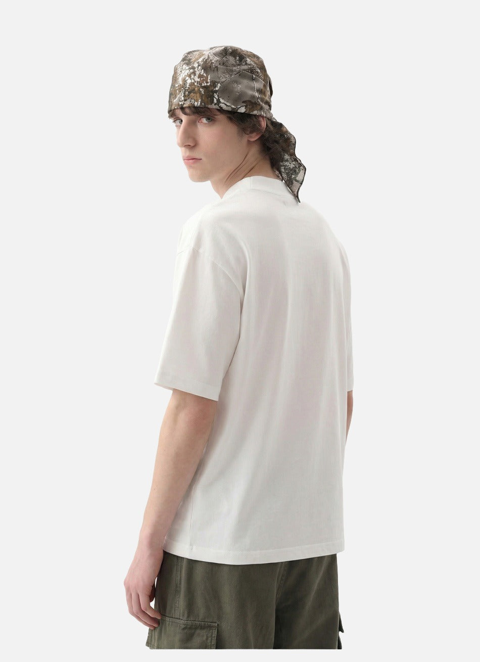Bold Text Statement Mock Neck T-Shirt