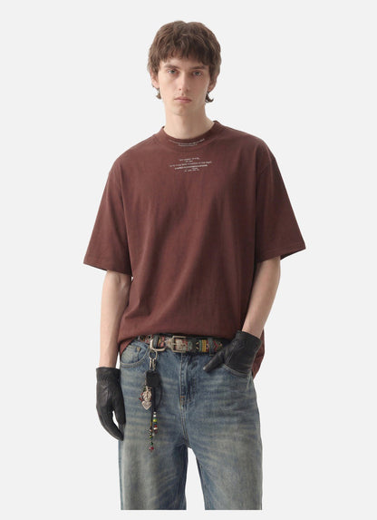 Bold Text Statement Mock Neck T-Shirt