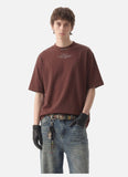Bold Text Statement Mock Neck T-Shirt