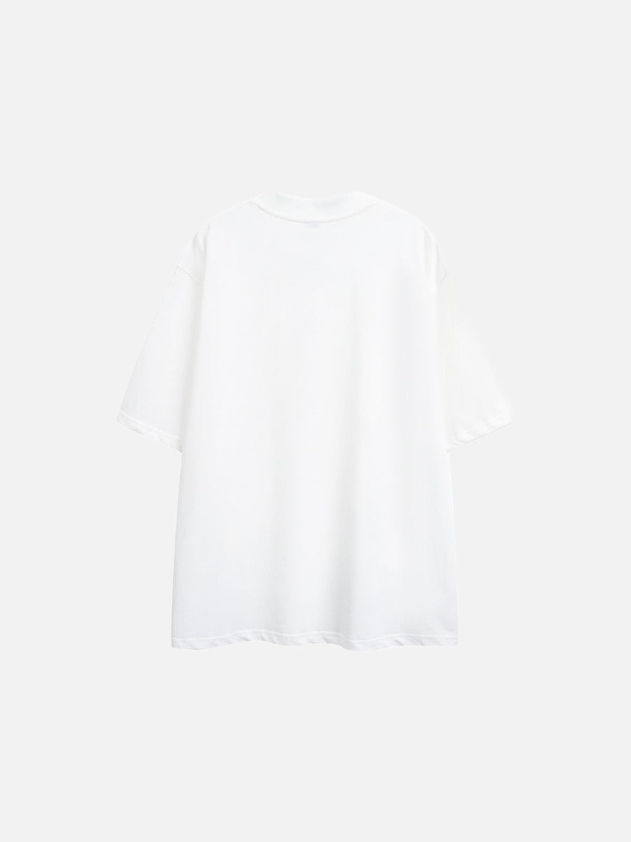 Rust Mock Neck Graphic Tee