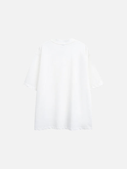 Rust Mock Neck Graphic Tee