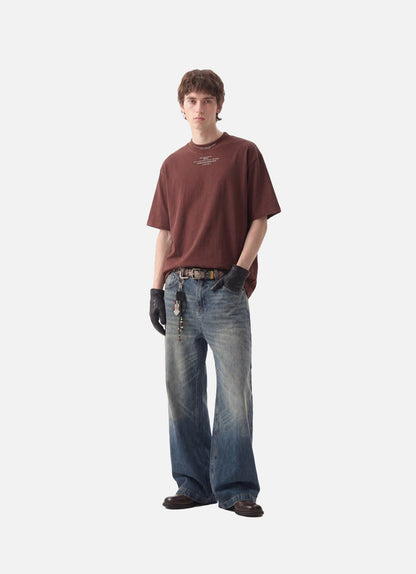 Bold Text Statement Mock Neck T-Shirt