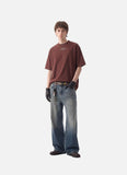 Bold Text Statement Mock Neck T-Shirt