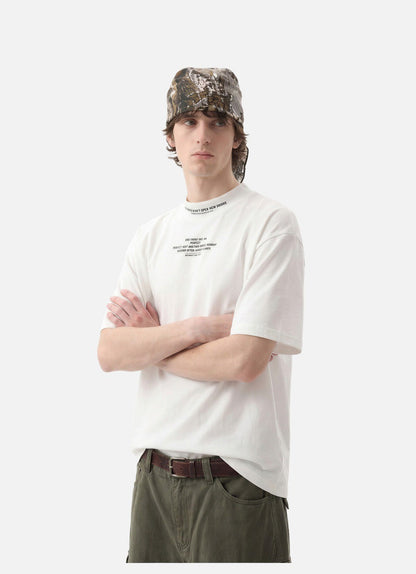 Bold Text Statement Mock Neck T-Shirt