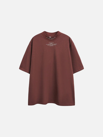 Rust Mock Neck Graphic Tee