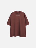 Rust Mock Neck Graphic Tee