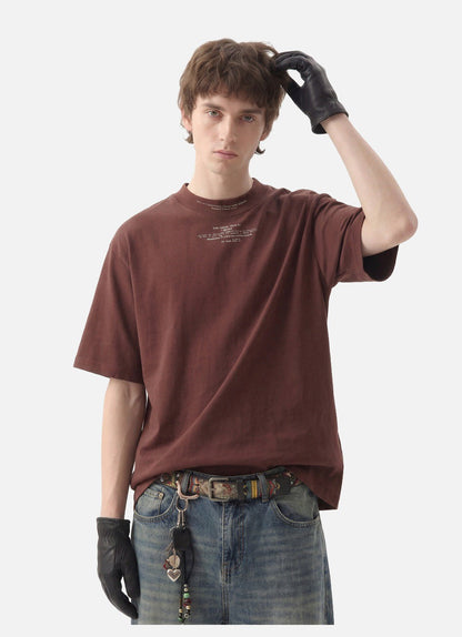 Bold Text Statement Mock Neck T-Shirt