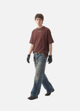 Bold Text Statement Mock Neck T-Shirt