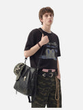 Abstract Brushstroke Black Oversized T-Shirt