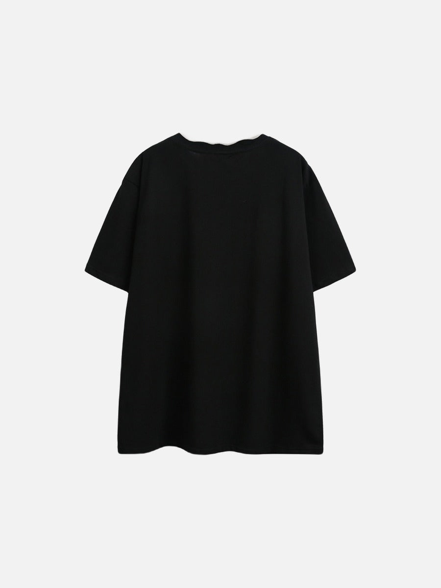 Abstract Brushstroke Black Oversized T-Shirt