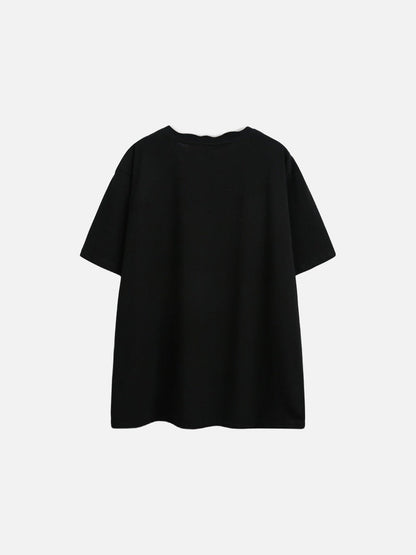 Abstract Brushstroke Black Oversized T-Shirt