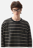 Geometric Embroidered Striped Oversized Top