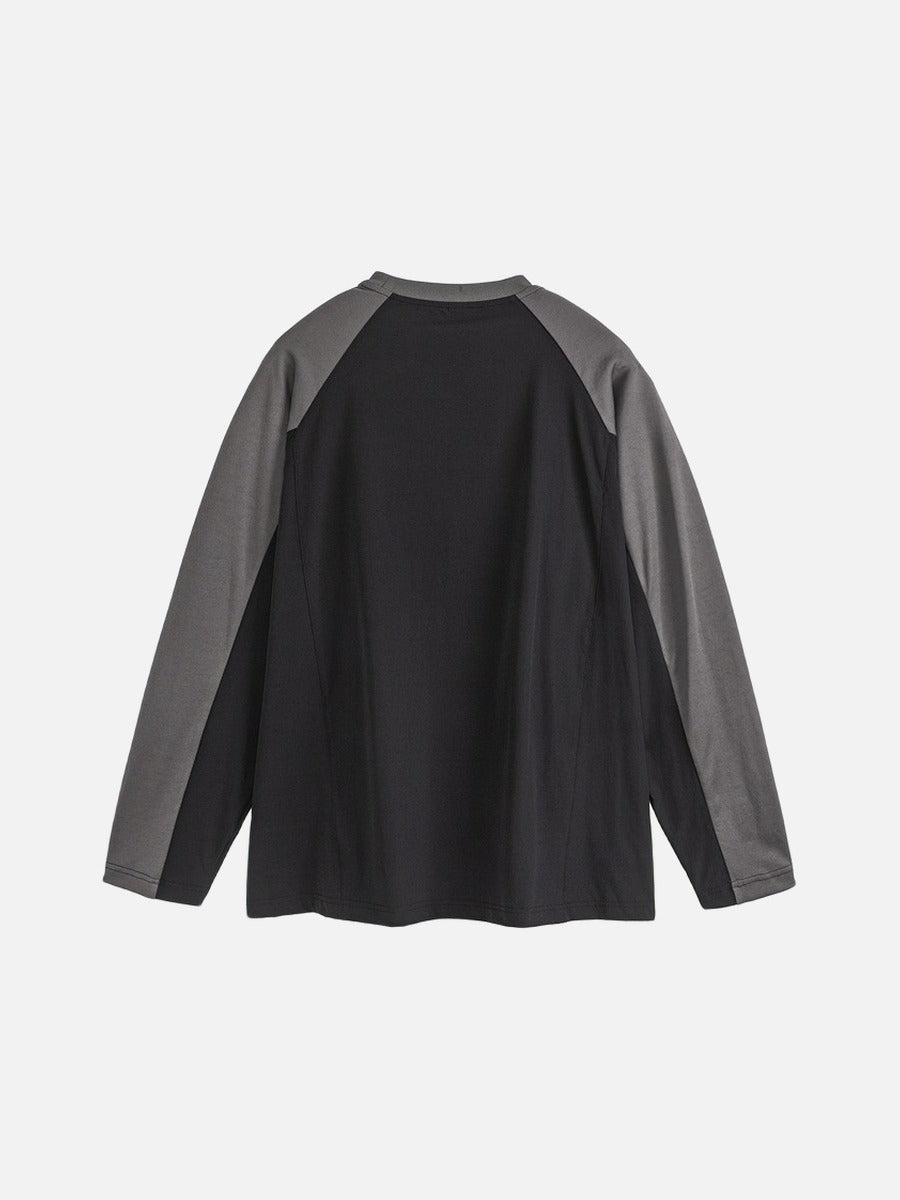 Embroidered Star Pattern Color Block T-Shirt