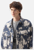 Textured Dark Blue Abstract Jacket