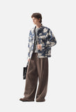 Textured Dark Blue Abstract Jacket