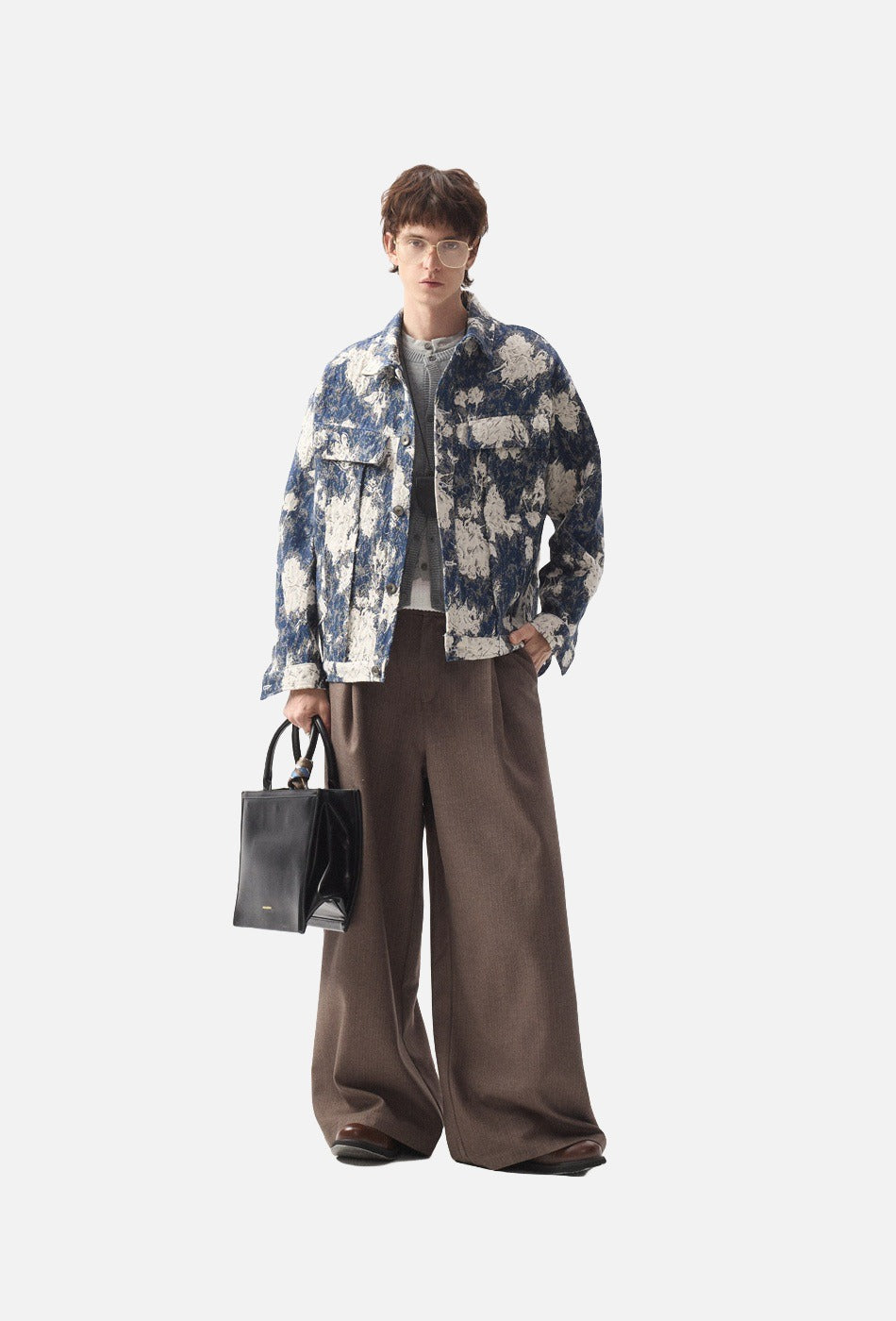 Textured Dark Blue Abstract Jacket
