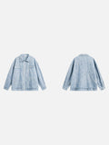 Light Blue Textured Oversized Jacket