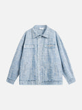 Light Blue Textured Oversized Jacket