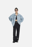 Light Blue Textured Oversized Jacket