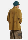 Muted Olive Mock Neck with Embossed Graphic Top