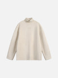 Muted Olive Mock Neck with Embossed Graphic Top
