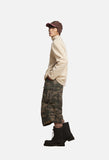 Muted Olive Mock Neck with Embossed Graphic Top