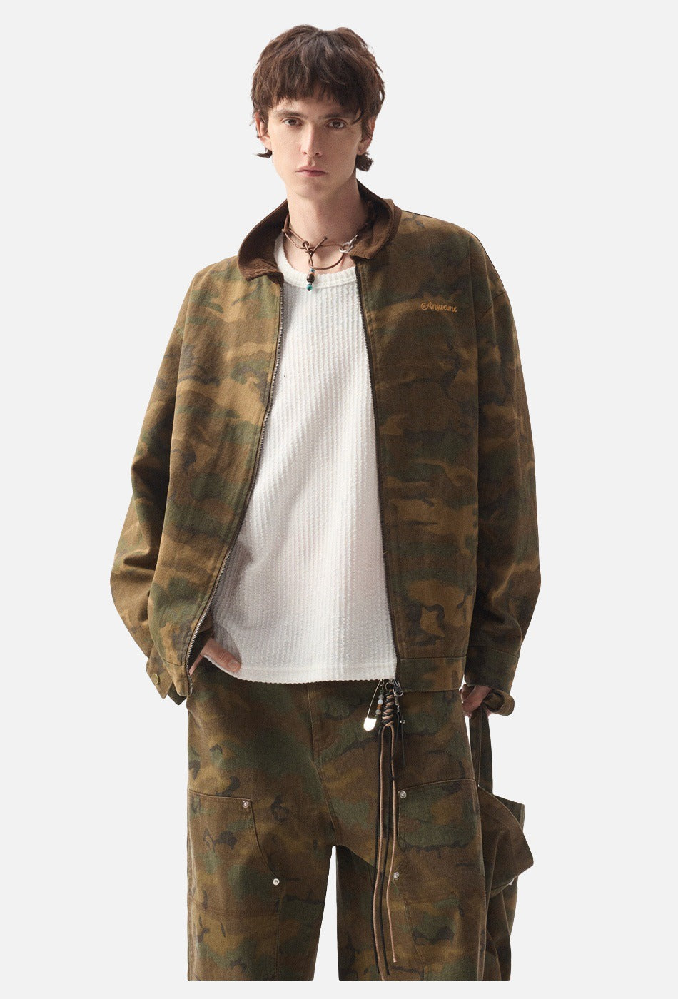 Olive Green Camouflage Utility Jacket