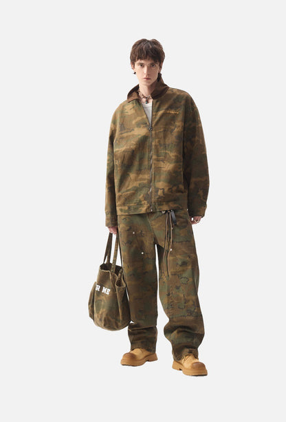 Olive Green Camouflage Utility Jacket