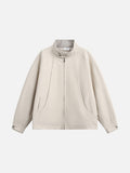 Convertible Collar Navy Bomber Jacket