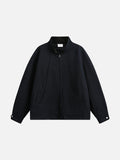 Convertible Collar Navy Bomber Jacket