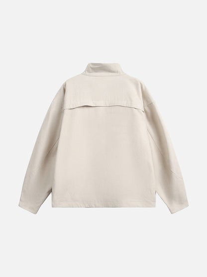 Convertible Collar Navy Bomber Jacket