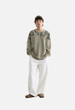 Tonal Flame Graphic Oversized Sweatshirt